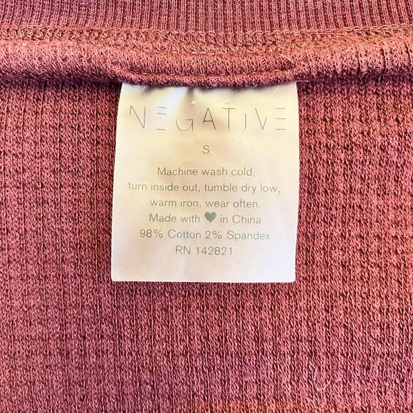 Negative Underwear Sz S Waffle Knit Pullover in Garnet Luxorious Loungewear - Picture 5 of 16